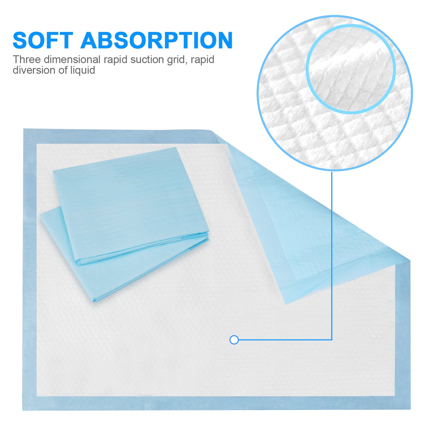 Zdolmy Baby Disposable Changing Pad, 20Pack Soft Waterproof Mat, Portable Diaper Changing Table & Mat, Leak-Proof Breathable Underpads Mattress Play Pad Sheet Protector(13'' 18'') - Image 2